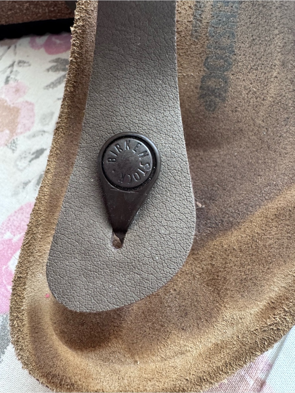 Birkenstock Gizeh Brown Suede Thong Sandals - Picture 3 of 14